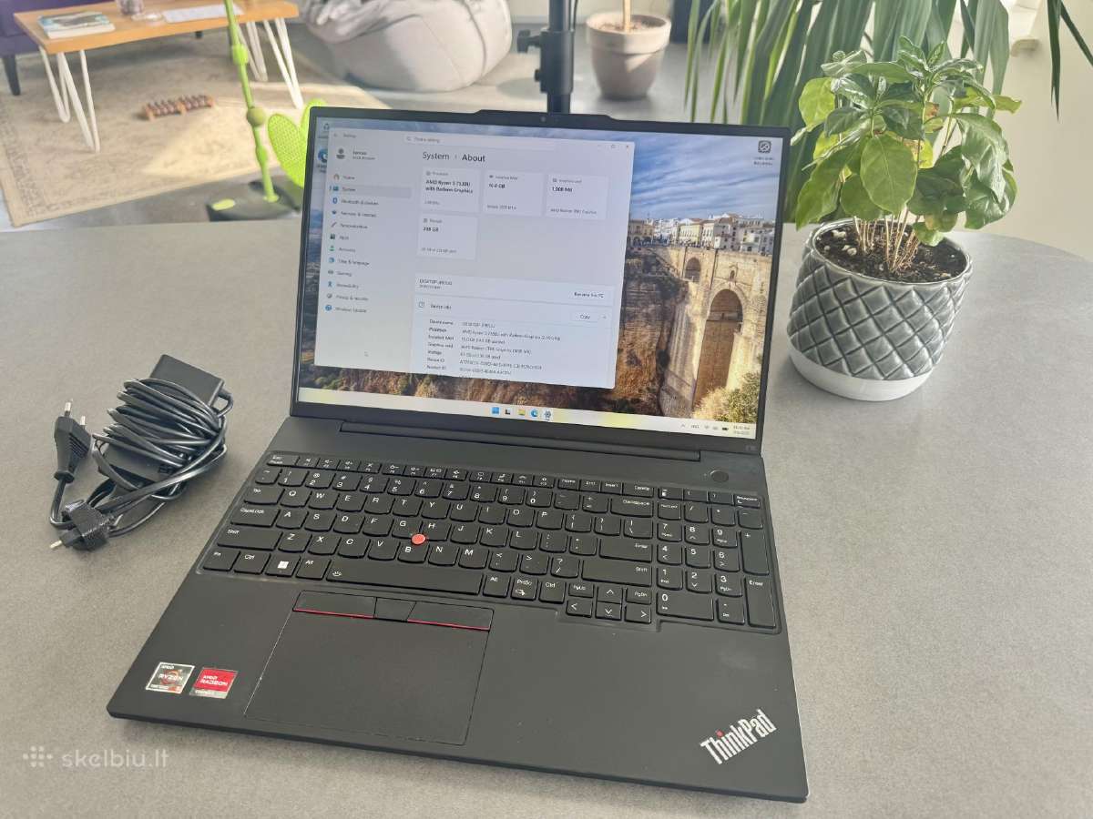Thinkpad E16 16" R5-7530u 16gb 256gb Win11 Pro - nuotraukos Nr. 2