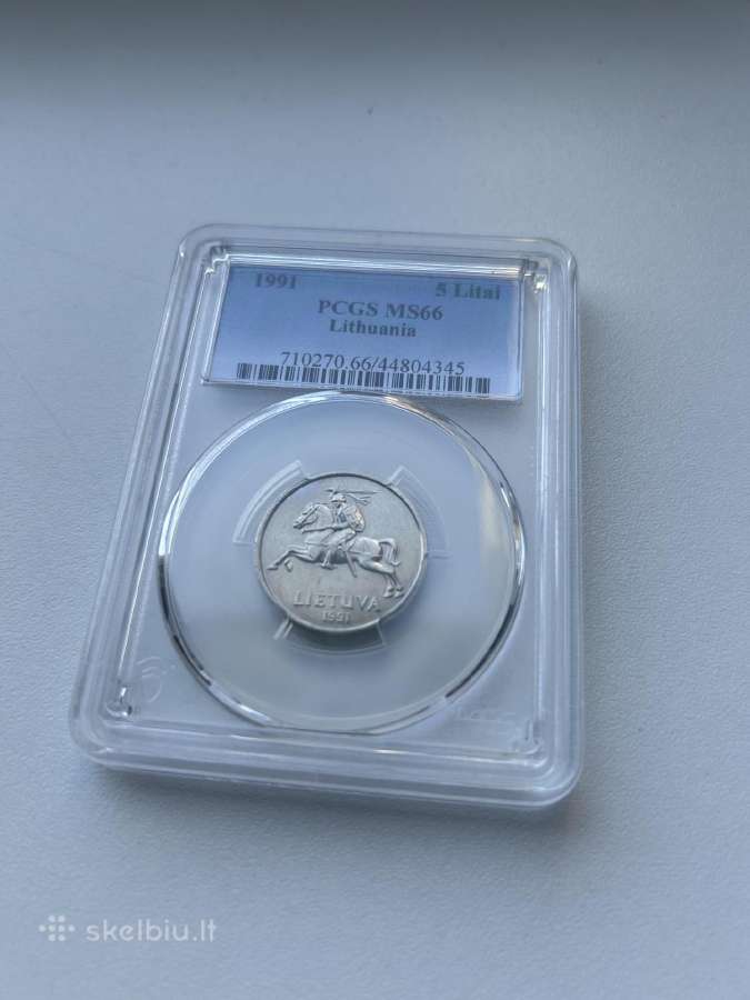 5 litai 91m litai Pcgs 66 ! - nuotraukos Nr. 2