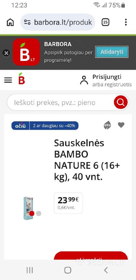Pampersai Bambo 8pak.,huggies 3pak 6dydis. - nuotraukos Nr. 5