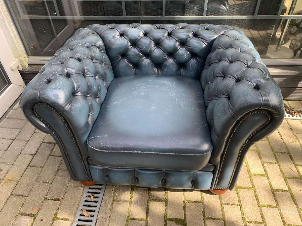 Chesterfield stiliaus odiniai baldai - nuotraukos Nr. 4