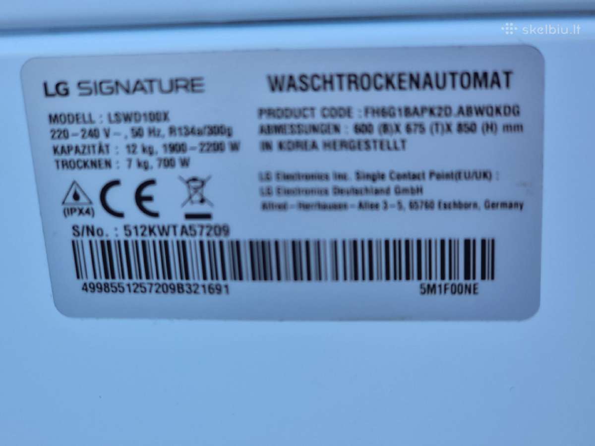 Nauja LG Signature Lswd100x+ su džiovinumu+ gara - nuotraukos Nr. 19