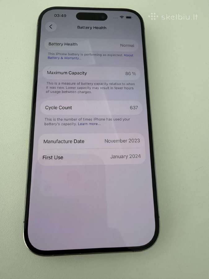 Parduodamas iPhone 15 Pro 128gb Silver - nuotraukos Nr. 8