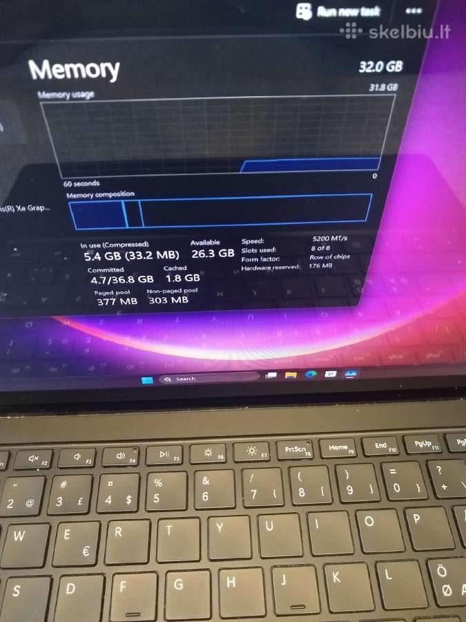 Surface laptop i7-1265u/32/1tb/2k touch - nuotraukos Nr. 3