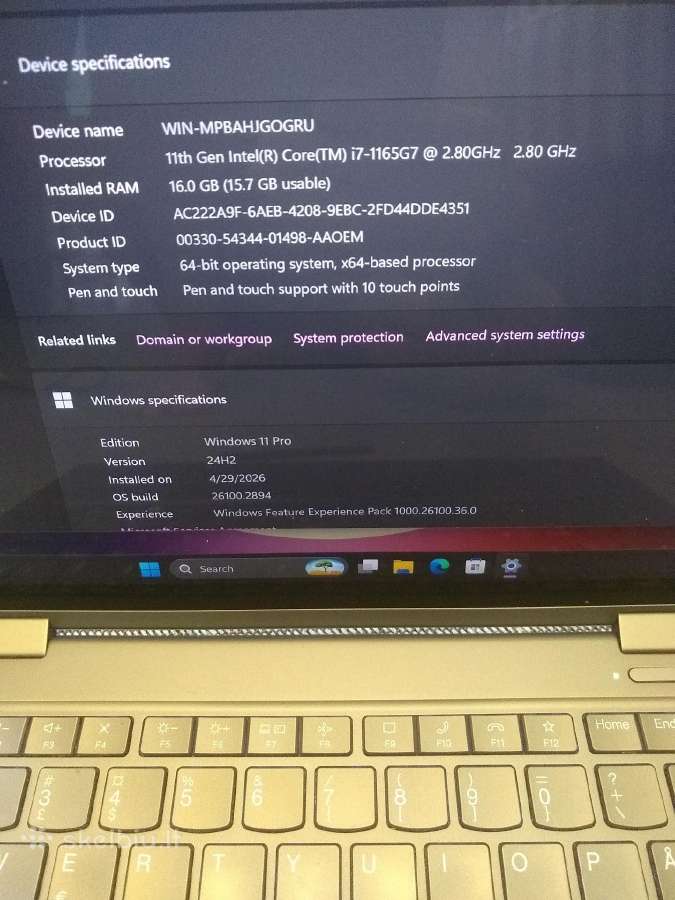 X1 Yoga i7-1165/16/512/4k ekranas - nuotraukos Nr. 4