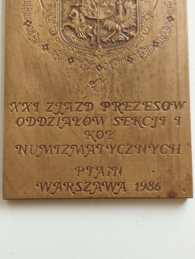 Žalvarinė plaketė su Lenkijos karaliumi - nuotraukos Nr. 3