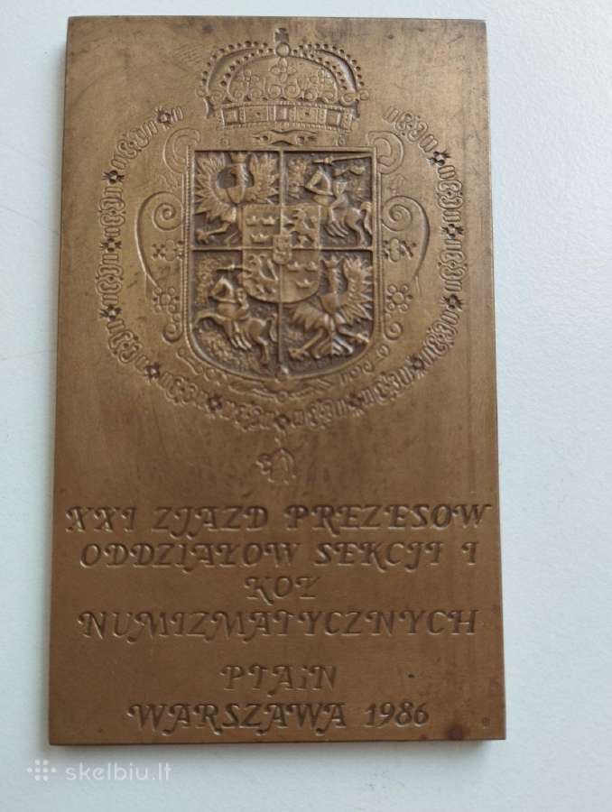 Žalvarinė plaketė su Lenkijos karaliumi - nuotraukos Nr. 5