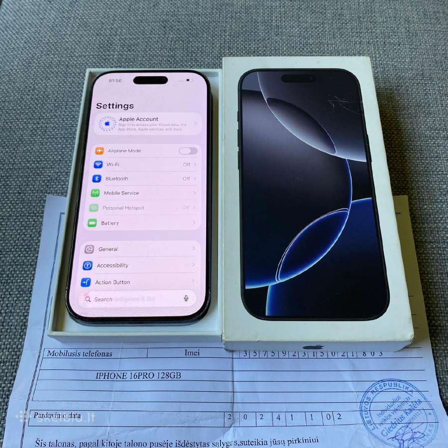 Apple iPhone 16 Pro 128gb Black Titanium - nuotraukos Nr. 2