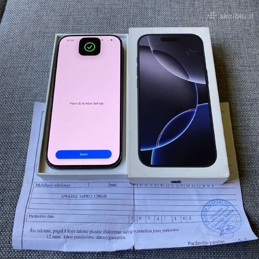 Apple iPhone 16 Pro 128gb Black Titanium - nuotraukos Nr. 3