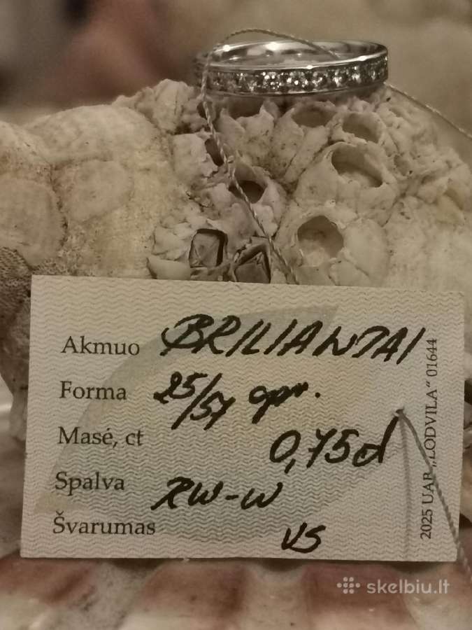 Sertifikuotas žiedas su 0,75 ct briliantų - nuotraukos Nr. 7