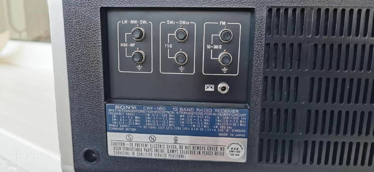 Sony Crf-160 Fm/lw/mw/sw Radijo Imtuvas - nuotraukos Nr. 15