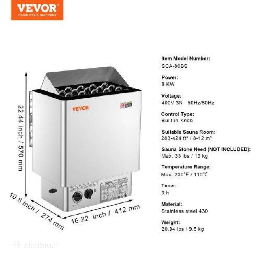 Elektrinis pirties pecius Vevor - nuotraukos Nr. 3