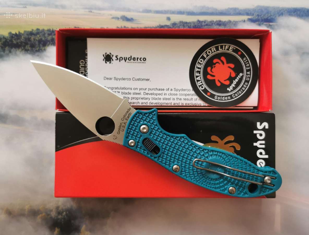 Peilis Spyderco Manix 2 Mineral Blue - nuotraukos Nr. 2