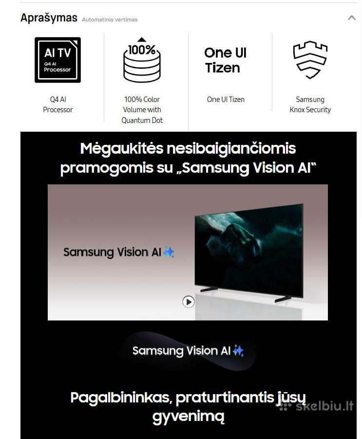 Smart TV 55" Samsung Qe55q7faauxxh - nuotraukos Nr. 5