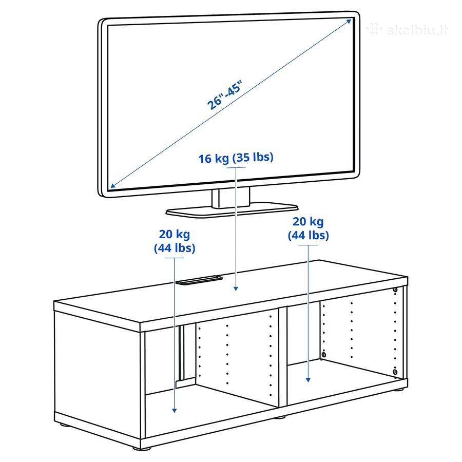 TV spintelė, balta, 120 cm, 30 € - nuotraukos Nr. 2