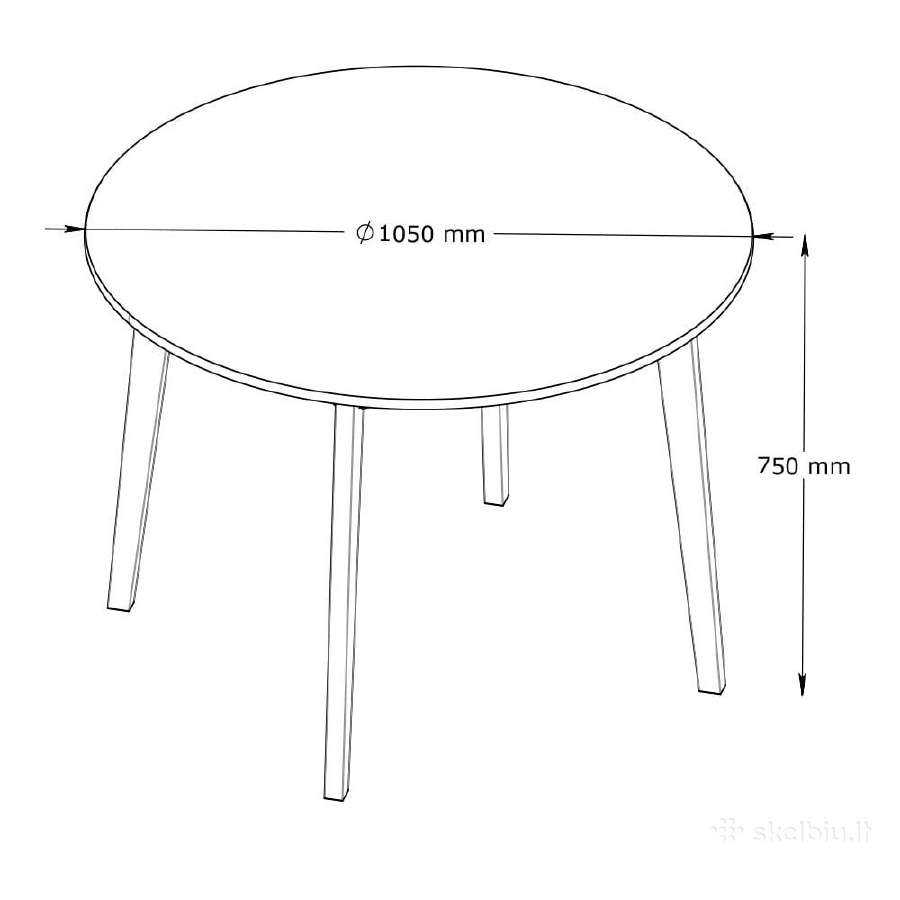 Valgomasis stalas. Diametras 1050 mm. 80 € - nuotraukos Nr. 3