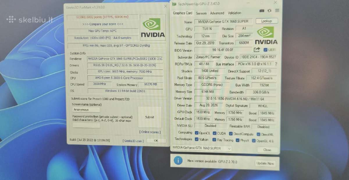 Žaidimo kompiuteris Ryzen 5/ Gtx 1660 Super - nuotraukos Nr. 6