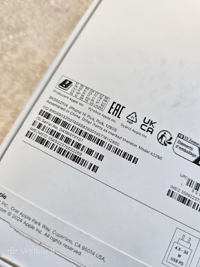 Puikios būklės iPhone 16 Plus 128 GB telefonas - nuotraukos Nr. 16