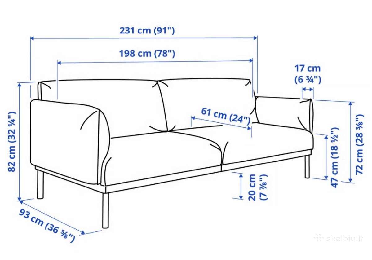 Trivietė sofa Äpplaryd - nuotraukos Nr. 4