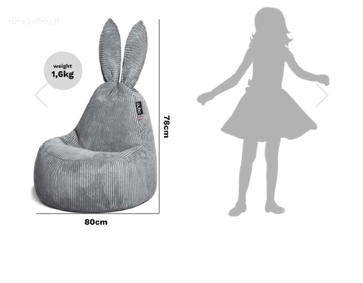 Qubo baby rabbit sėdmaišis - nuotraukos Nr. 4