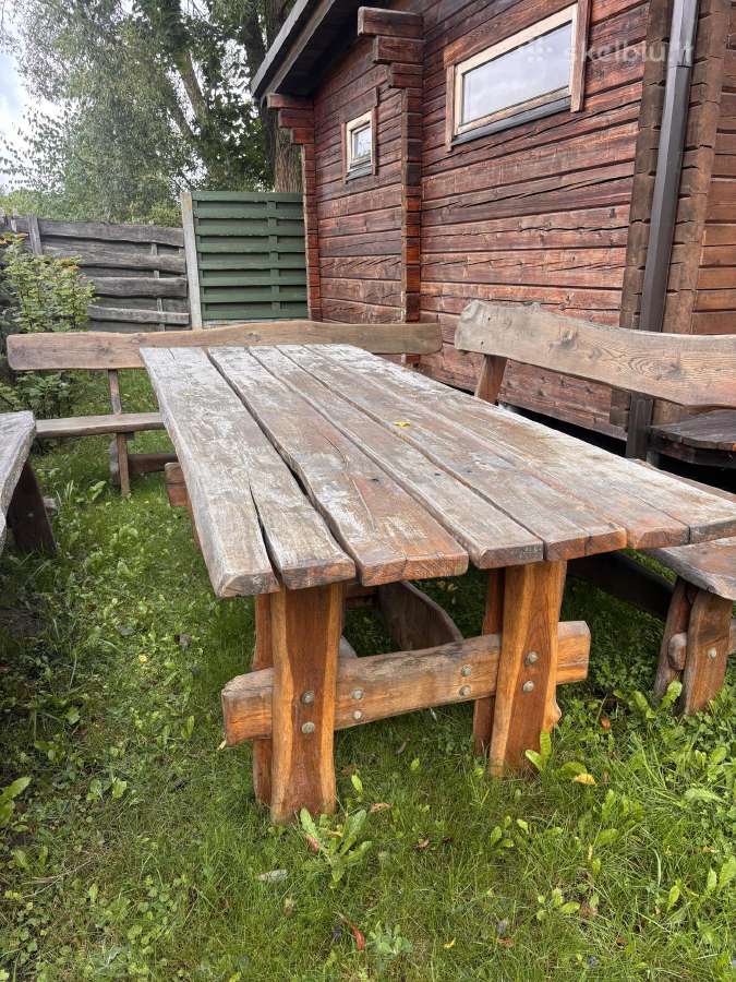 Ąžuolinių lauko baldų komplektas - nuotraukos Nr. 2