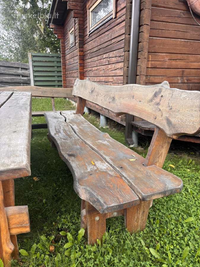Ąžuolinių lauko baldų komplektas - nuotraukos Nr. 3