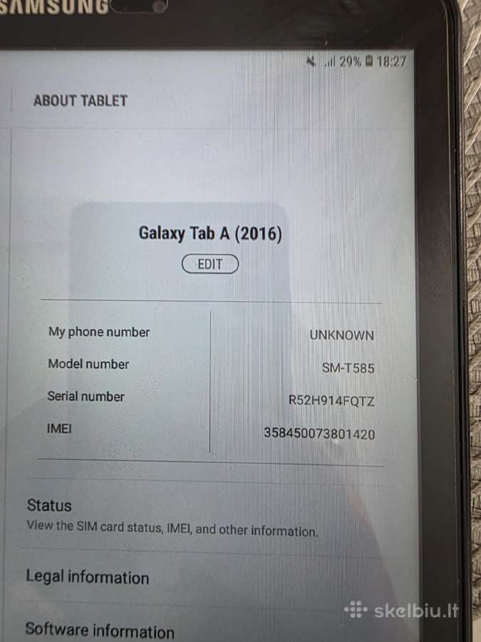 Samsung galaxy Tab A 2016, 16gb - nuotraukos Nr. 2