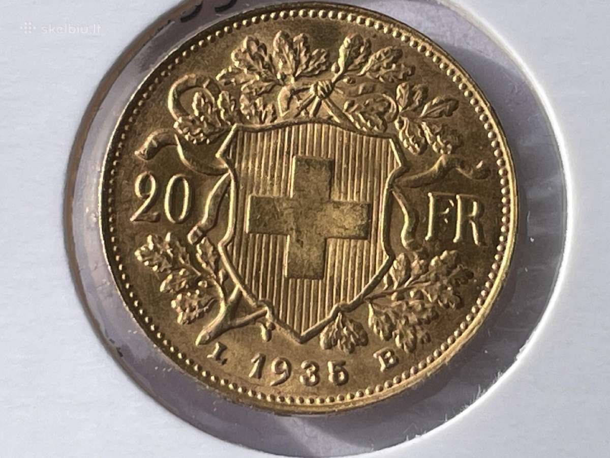 Switzer auksas, 20 frank, pagal šios dienos, + 1% - nuotraukos Nr. 2