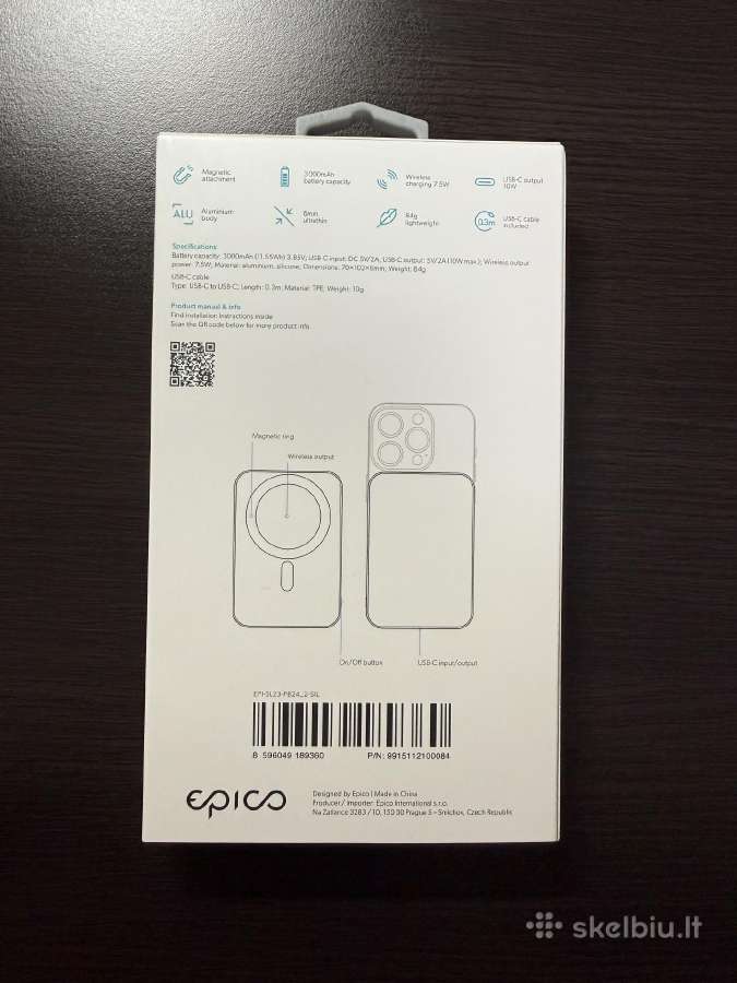 Epico 3000 mah išorinė baterija / powerbankas - nuotraukos Nr. 2
