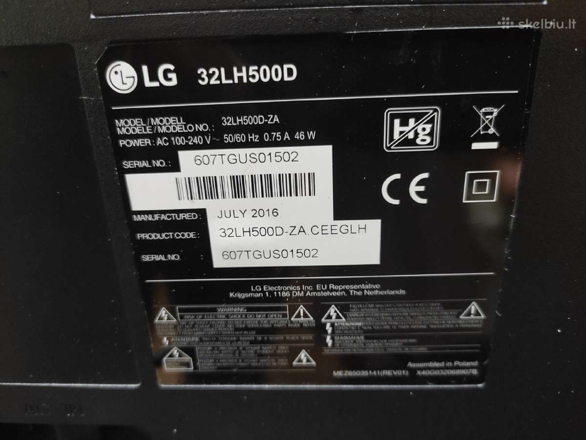 LG 32lh500d - nuotraukos Nr. 3
