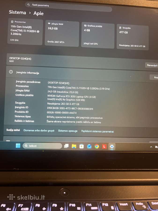 Lenovo Ideapad Gaming 3 15ihu6 - nuotraukos Nr. 2