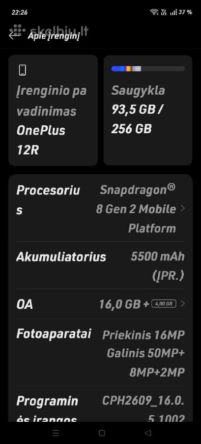 Oneplus 12r (16+12gb RAM) - nuotraukos Nr. 5