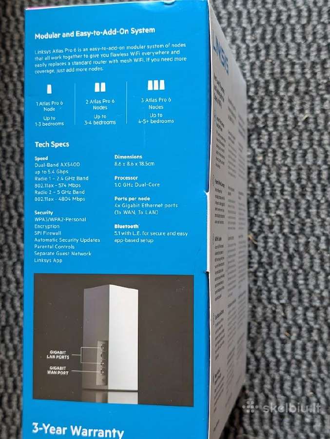 Linksys Mx5500 Wi-fi 6 Ax5400 Atlas Galima Openwrt - nuotraukos Nr. 8