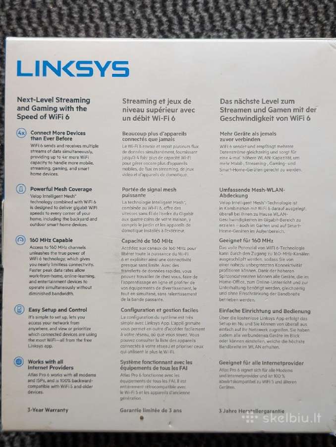 Linksys Mx5500 Wi-fi 6 Ax5400 Atlas Galima Openwrt - nuotraukos Nr. 7