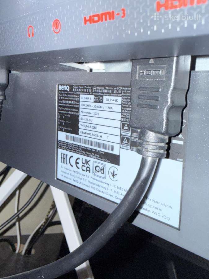 Benq Zowie XL-2564k 240hz žaidimų monitorius. - nuotraukos Nr. 3