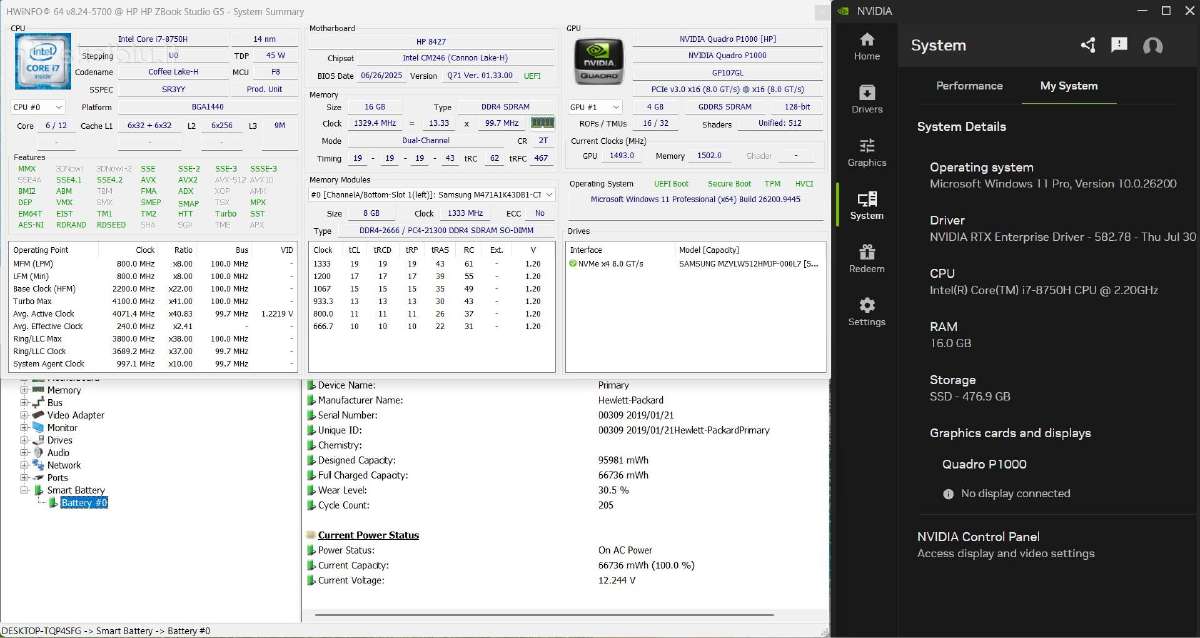 Hp Zbook Studio G5, i7, p1000, 16gb RAM, 512gb SSD - nuotraukos Nr. 5