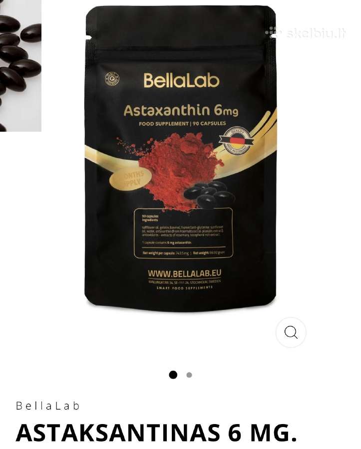 Bellalab Astaksantinas ir Kolageno papildai - nuotraukos Nr. 2