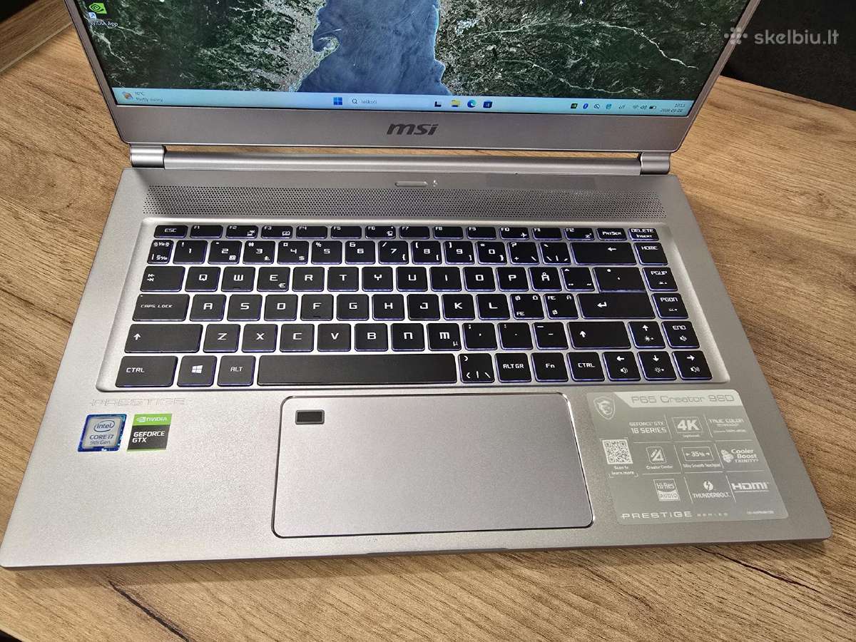 Msi P65 Creator 15.6"i7-9750h/16gb/512gb/gtx1660ti - nuotraukos Nr. 2
