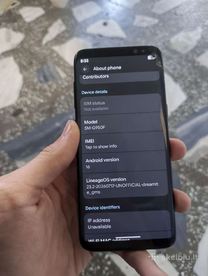 Samsung Galaxy S8 with Lineageos Android 16 - nuotraukos Nr. 4