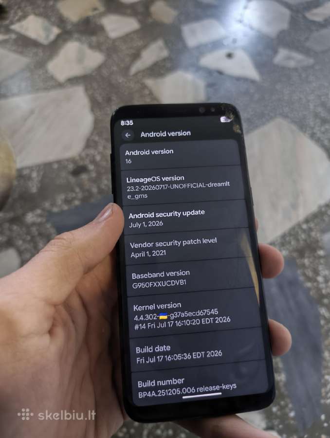 Samsung Galaxy S8 with Lineageos Android 16 - nuotraukos Nr. 5