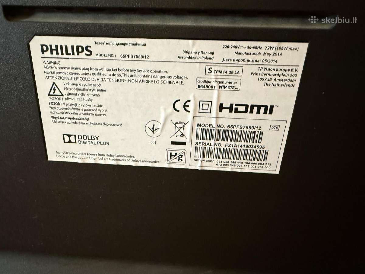 Philips 65 televizorius su Ambilight - nuotraukos Nr. 3