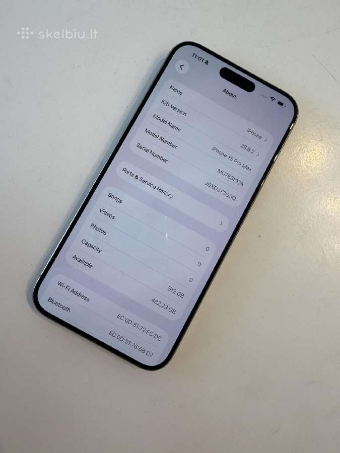Apple iPhone 15 pro max 512gb natural 100% - nuotraukos Nr. 4