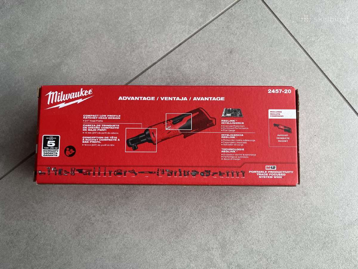 Milwaukee M12 smūginė terkšlė -veržliasukis - nuotraukos Nr. 2