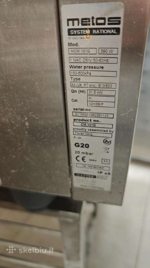 Dujinė krosnis Metos / Rational Cm 101g + Stovas - nuotraukos Nr. 3