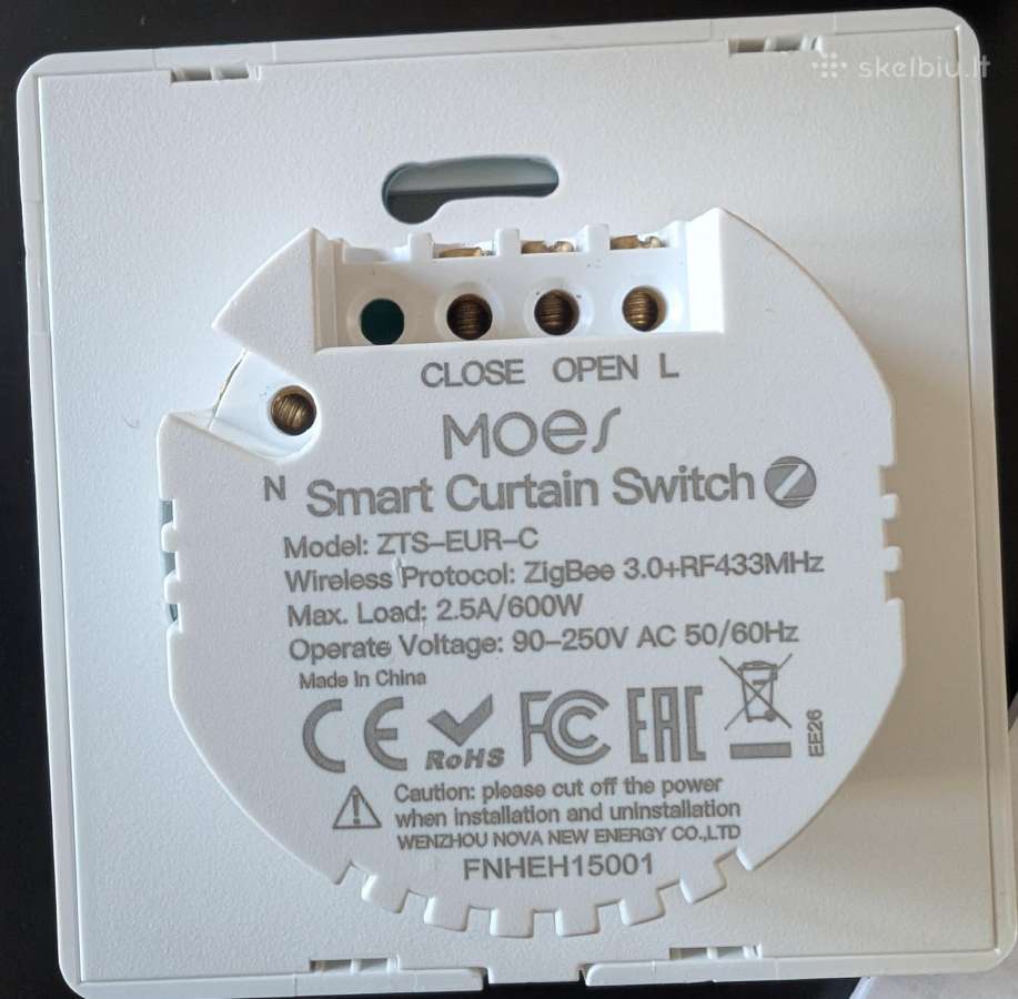 Naujas išmanusis roletų jungiklis Moes (Zigbee) - nuotraukos Nr. 3
