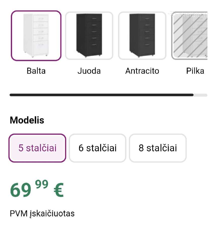 Metalinė spintelė su stalčiais - nuotraukos Nr. 2