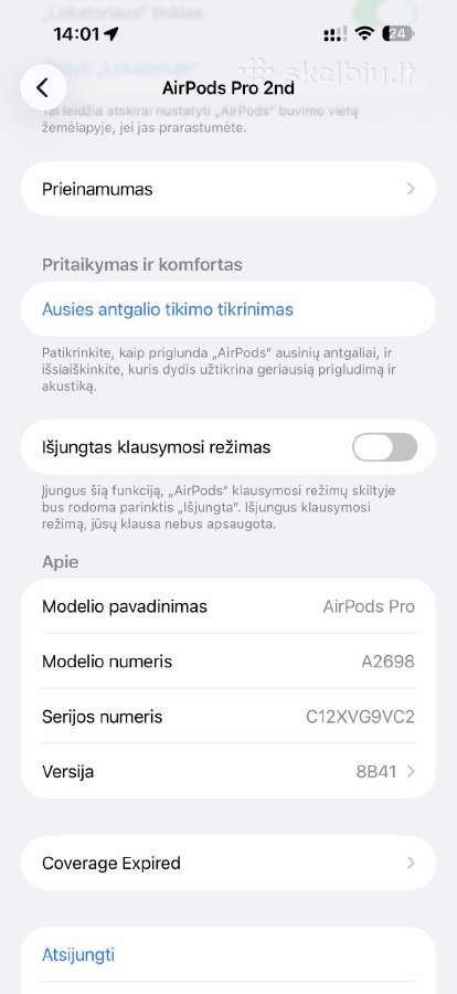 Apple Airpods Pro 2nd generation originalios - nuotraukos Nr. 4