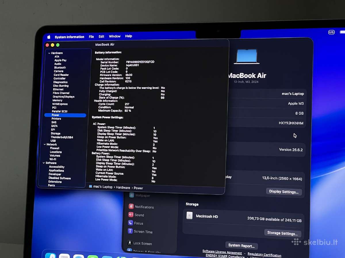 Parduodamas MacBook Air su Apple M3, Liquid Retina - nuotraukos Nr. 12