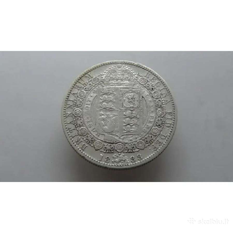1888 Anglija 1/2 Crown sidabras 925 - nuotraukos Nr. 2