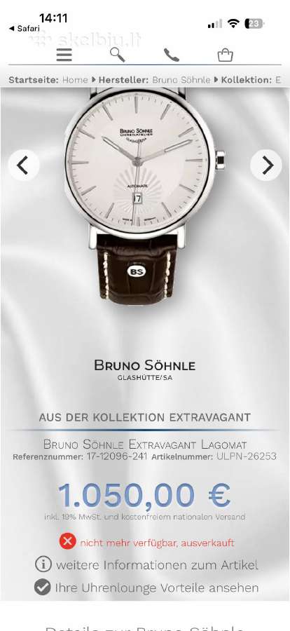 Bruno Söhnle Lagomat Automatic - nuotraukos Nr. 30