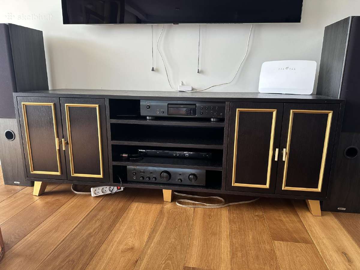 Išskirtinė TV komoda su aukso detalėmis - nuotraukos Nr. 2